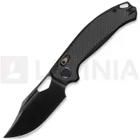 Kunwu Knives Couteau pliant Django XL - DLC - Carbon Fiber, noir