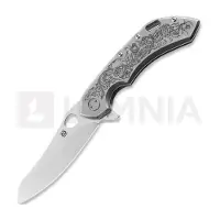 Olamic cutlery Couteau pliant Custom Wayfarer 247 Mouflon, Hand Engraved, Satin