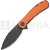 Trollsky Knives Couteau pliant Mandu EVO Magnacut, Orange G-10, Black Stonewash