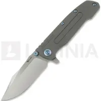 Reate Couteau pliant 9D-V2, Titanium/Blue Hardware, Satin