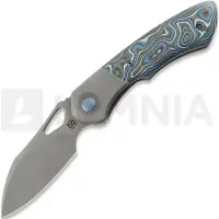 Olamic cutlery Couteau pliant WhipperSnapper BL, Blue Swirl Carbon Fiber