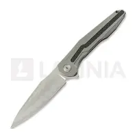 CH Knives Couteau pliant Wartex-SL - Damascus - Titanium + CF
