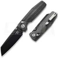 Bestech Couteau pliant Slasher - Blackwash - Micarta, noir