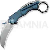 We Knife Couteau pliant Tayra, Blue & Gray Ti, Satin