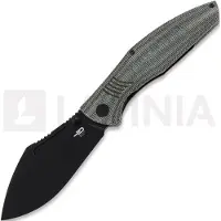 Bestech Couteau pliant Lockness - Blackwash - Black Canvas Micarta