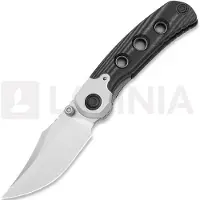 Kizer Cutlery Couteau pliant Pioneer Bowie, Black Micarta & Aluminum, Stonewash