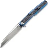 Kansept Knives Couteau pliant Arcus Framelock Blue Anodized Ti/Black Micarta