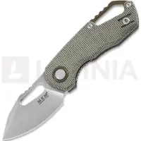 MKM Knives Couteau pliant Isonzo M390 Clip Point, green canvas micarta
