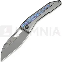 We Knife Couteau pliant Inceptus, Gray & Flamed Ti, Stonewash