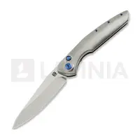 Olamic cutlery Couteau pliant Aura Auto, Orange Peel Titanium with Fedokume Clip
