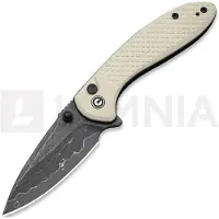 CIVIVI Couteau pliant Faeger Damascus, Milled Ivory G-10