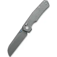Kunwu Knives Couteau pliant Chad - Stonewashed - Titanium, Diamond Texture