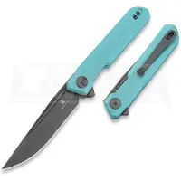 Bestechman Couteau pliant Mini Dundee - Grey PVD - G10, light blue