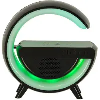 Kik Lampe LED gaming RGB avec haut-parleur et chargeur à induction, noire