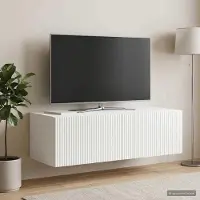 Prolenta Maison Exclusive - Meuble TV mural 98 x 41 x 30 cm, blanc brillant