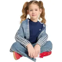 Adidas Originals 3 Stripes Top Long Sleeve T-shirt Bleu 6-7 Years Enfants