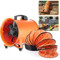 StarTech.com Ventilateur axial de 250 mm - Tuyau en PVC de 10 mètres - Ventilateur industriel - Idéal pour les caves, les entrepôts et les ateliers - Couleur : orange