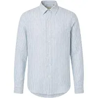 Michael Kors pour homme. CS64005GXE Chemise en lin bleu (XL), Casuel, Manche longue