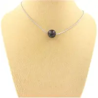 Bijoux Pierres et Minéraux. Collier 1 perle Labradorite 8 mm. Chaine en acier inoxydable. Collier femmes, hommes. Taille personnalisable.