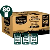 Purina Winalot Meaty Chunks Mixed in Jelly nourriture humide pour chiens 80x100g