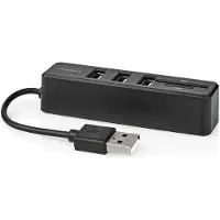 Nedis Hub USB | 1x USB-A | 3x USB A Femelle | 5-Port port(s) | USB 2.0 | Alimenté par port USB | SD & MicroSD