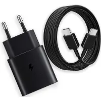 E.F.Connection Chargeur Rapide 25W + Câble USB-C 1M pour Samsung Galaxy A16 A17 A37 A36 A57 A56 A07 - Noir
