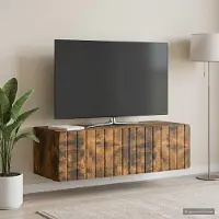 Prolenta Meuble TV mural exclusif, dimensions : 98 x 41 x 30 cm, finition chêne fumé