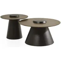 Xl Moebel Gmbh Tables basses modernes pour salon, rondes, noires, luxueuses, exclusives, élégantes