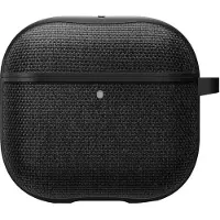 Spigen Urban Fit con u pour AirPods 4 CAS (2024) Couverture de tissu premium avec carabiner Key Chain - noir