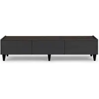 Xl Moebel Gmbh Meuble TV Schwarz : Pratique, spacieux, esthétique. Système d'ouverture par simple pression. En bois