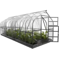 BAUMERA Serre KLASIKA STANDART 15 (2,5 x 6 m) avec fondations, polycarbonate de 6 mm et lucarnes à ouverture automatique.