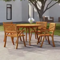 Prolenta Maison Exclusive - Table de jardin Ø 110 cm en bois massif d'acacia