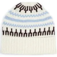 KnowledgeCotton Apparel ConnaissanceCotton Apparel Bonnet Laine Impression Off white Blanc cassé Blanc