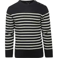 Armor lux Paimpol Pull laine rayé marine Bleu Bleu foncé taille XXL