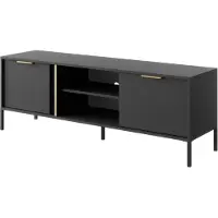 3Xeliving Meuble TV compact pour salon, couleur anthracite, dimensions : 153 x 39,5 x 53,4 cm