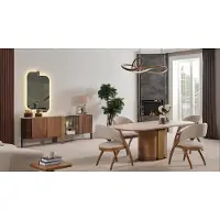 Xl Moebel Gmbh Ensemble de tables d'appoint avec miroir, marron, style moderne, structure en bois, neuf