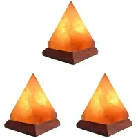 Semoic 3X Lampe de Sel en Cristal de L'Himalaya USB Led Lampe en Cristal de Sel Pyramide Lampe DéCorative en Cristal Lampe D'Ambiance AtmosphèRe