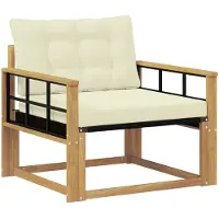 vidaXL Ensemble de canapés d'extérieur en bois d'acacia massif et textilène blanc