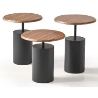AEA Tables basses rondes, modernes, élégantes, confortables et stylées, noires, pour le salon