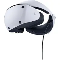 Casque de réalité virtuelle PlayStation VR2, noir et blanc.
