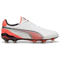 Puma Chaussure de foot 'King Ultimate' gris argenté / rouge clair / noir / blanc