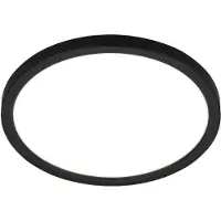 Briloner SLIM Plafonnier LED avec détecteur de mouvement ultraplat rond IP44 Ø240mm 16W 1900lm 4000K lumière blanc neutre Noir lampe plafond salle de bain couloir garage