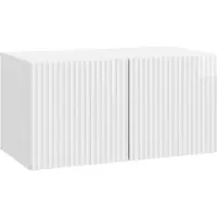 vidaXL Meuble TV mural blanc brillant 59,5 x 31 x 30 cm