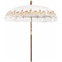 vidaXL Parasol balinais crème 215 x 215 x 260 cm
