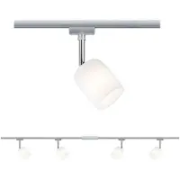 Paulmann Ensemble de système de rails URail Blossom, 4 spots max. 10W, culot G9, finition chromée mate/chrome/satin, 230V, métal/plastique