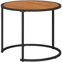 vidaXL Ensemble de tables basses , 2 pièces, finition naturelle et noire, 55 x 55 x 45 cm