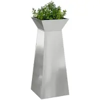 vidaXL Jardinière à pilier 2 pcs Argent 40 x 40 x 100 cm