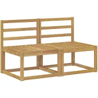 vidaXL - Lot de 2 canapés d'extérieur de taille moyenne en bois massif d'acacia, blanc