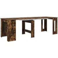 vidaXL Table de salle à manger 240 x 85 x 75 cm, bois d'ingénierie, chêne fumé