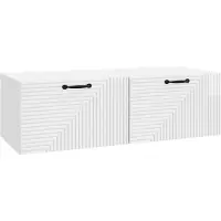 vidaXL Meuble TV mural blanc brillant 98 x 41 x 30 cm